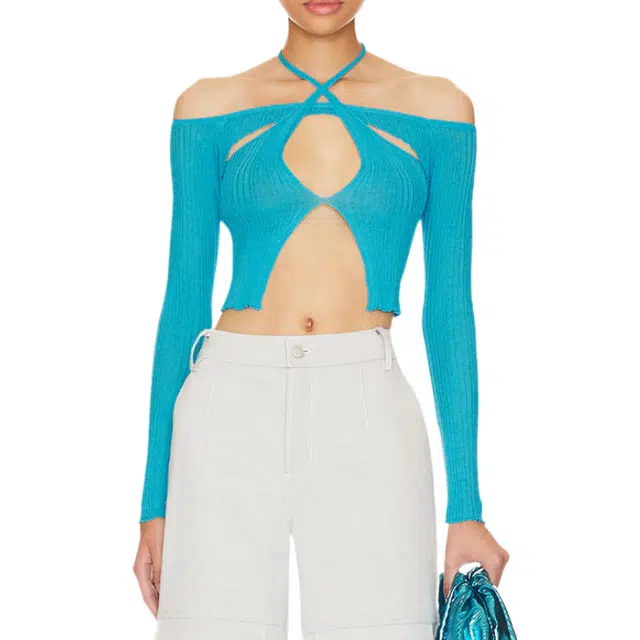 SUPERDOWN Reina Cut Out Knit Top