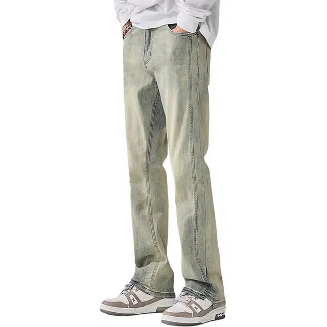 童先森 舒适百搭休闲直筒牛仔裤 男款