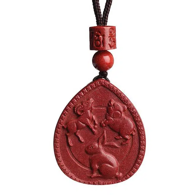 陌阡雪 国潮三合生肖蛇手工编绳国潮复古新中式#好运 朱砂 项链 男女同款情侣款