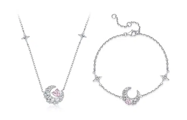 尚银福 幻梦星月系列 浪漫轻奢小众设计高级感森系小清新精致气质 合金 项链 女款