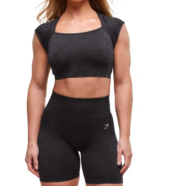 GYMSHARK Adapt X Whitney Animal Seamless Crop Top Adapt