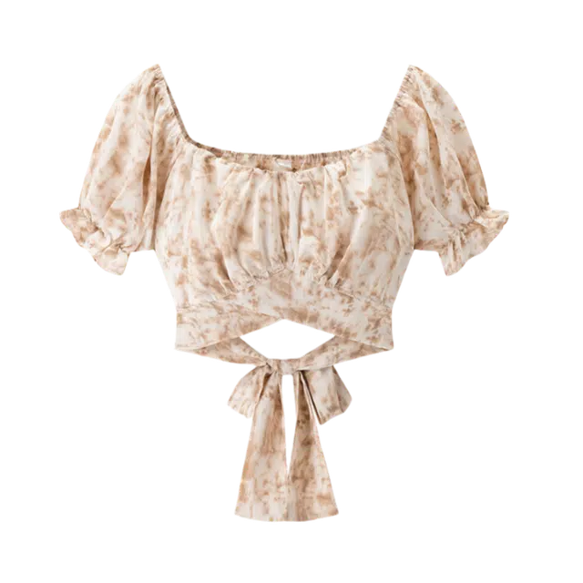 识恩 欧美风时尚简约百搭休闲绑带短款一字领抹胸 女款