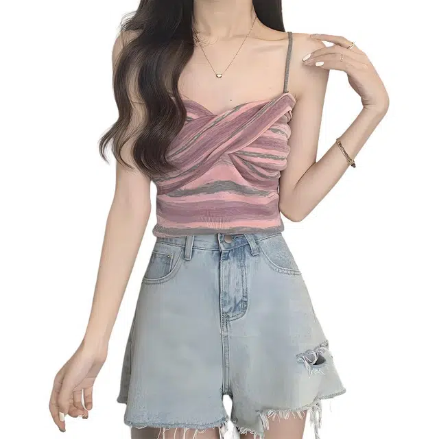 缪斯的诱惑 外穿背心女短款辣妹性感打底无袖内搭上衣吊带 女款