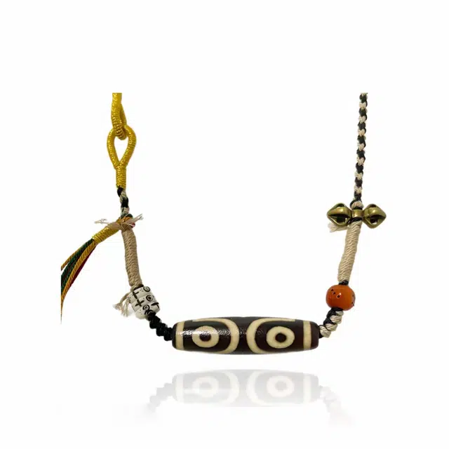 玉临门 新中式藏风 文玩复古 龙六眼天珠 国风流苏大众个性百搭 玛瑙 项链 男女同款情侣款 礼盒包装