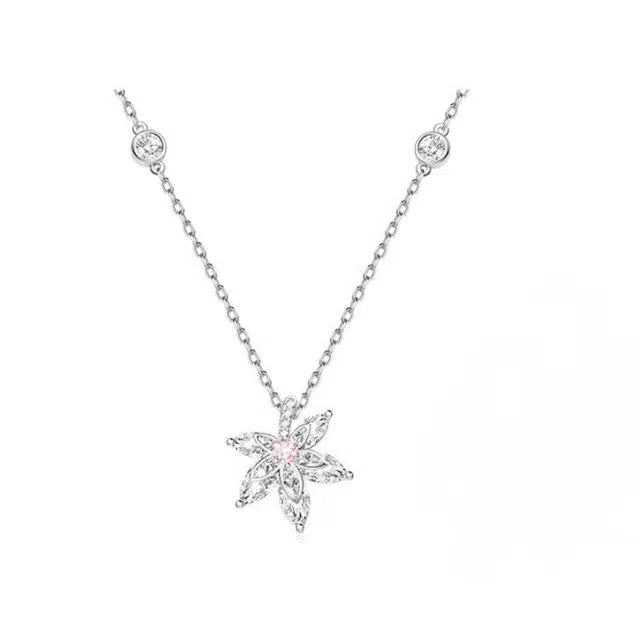 骊碧 时尚浪漫不掉色枫叶咀设计感小众轻奢锁骨链秋实用高档轻奢有意义 仪式感 白铜 项链 女款