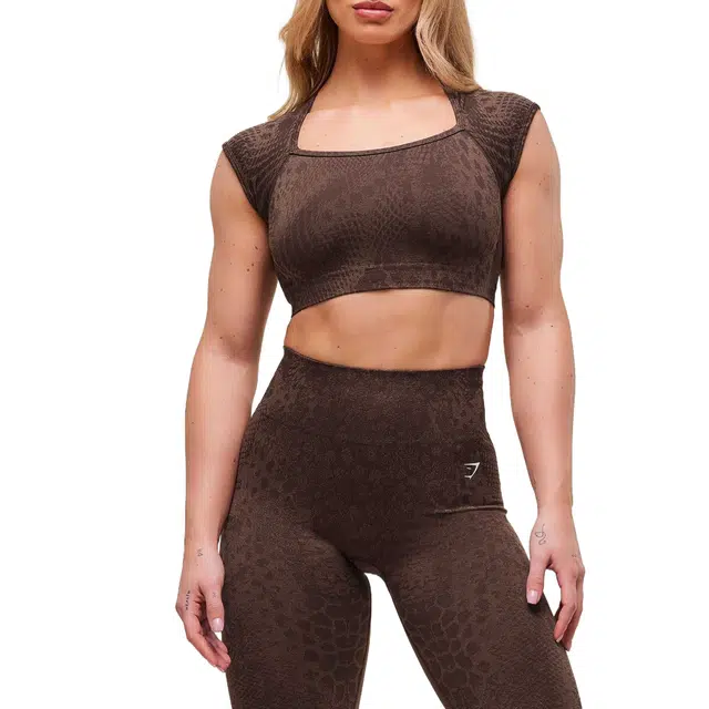 GYMSHARK Adapt X Whitney Animal Seamless Crop Top Adapt
