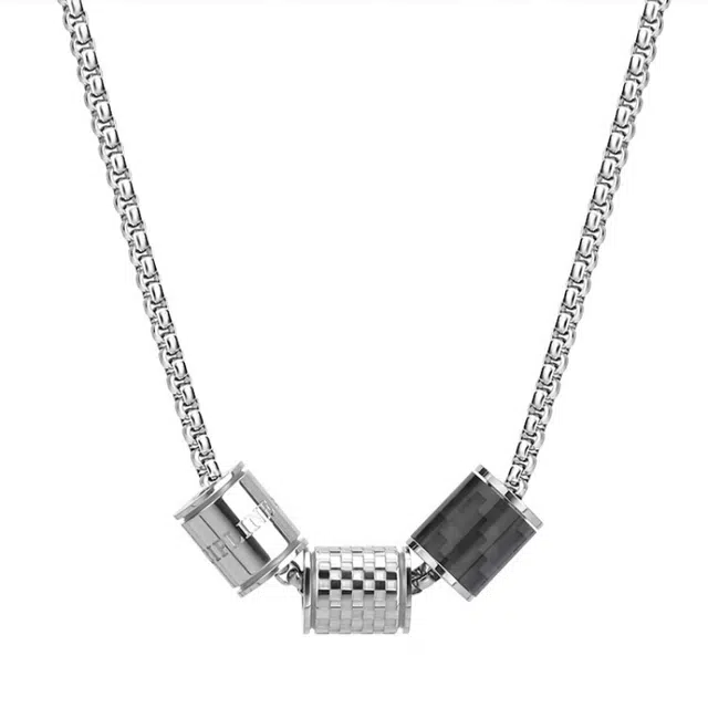 芊淑歆 小蛮腰简约转运锁骨链嘻哈潮流百搭时尚小众高级感设计精致自律#好运 钛钢 项链 男款