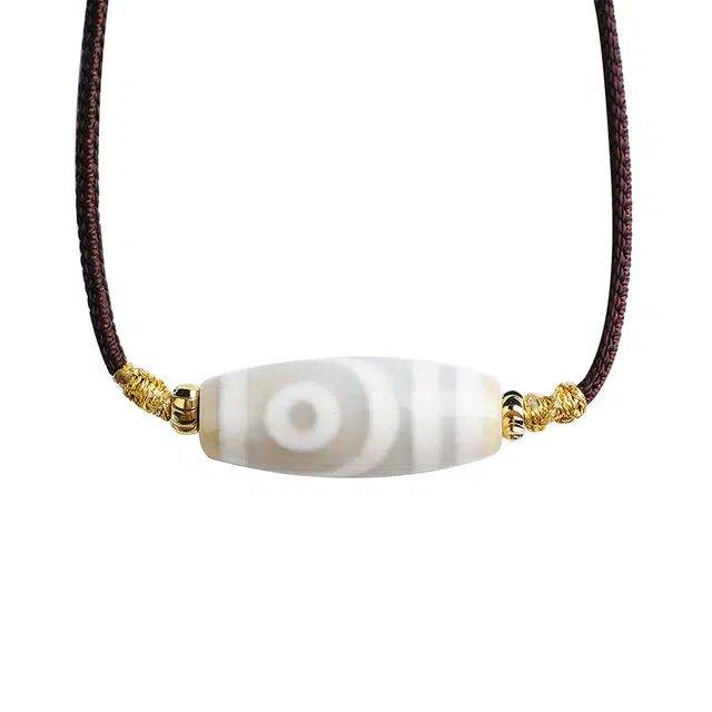 陌阡雪 新中式国潮复古 二眼天珠民族风 玛瑙 玉石项链 男女同款情侣款