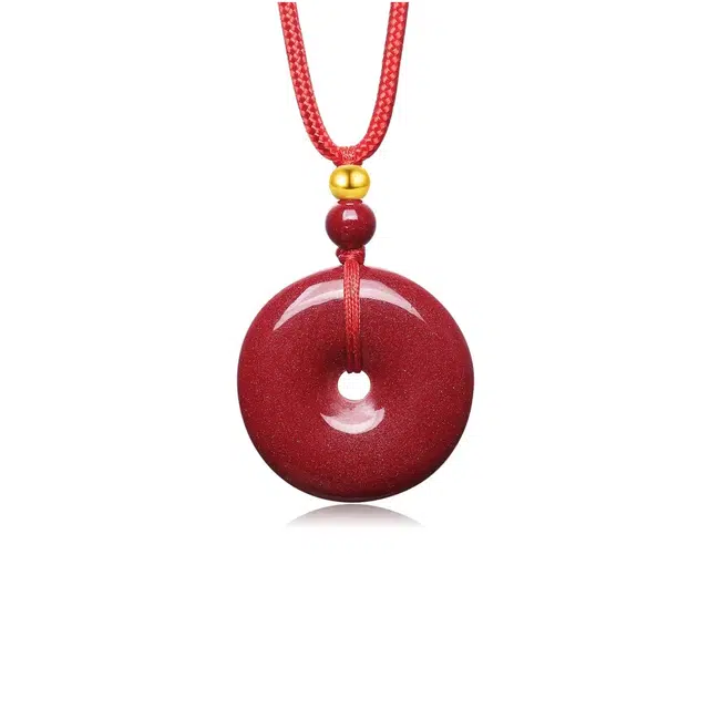 匠锁心玉 紫金砂平安扣 新中式 财源滚滚 寓意好 转运纳福招财 国潮国风 轻奢高级感 简约百搭设计#好运再造辰砂 朱砂 项链 男女同款情侣款