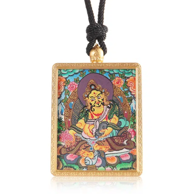 喃呢 精工手绘藏式热贡唐卡财运亨通泼天富贵护身降魔转运来财 新中式国风国潮旺福平安吉祥好运 铜合金 项链 男女同款情侣款