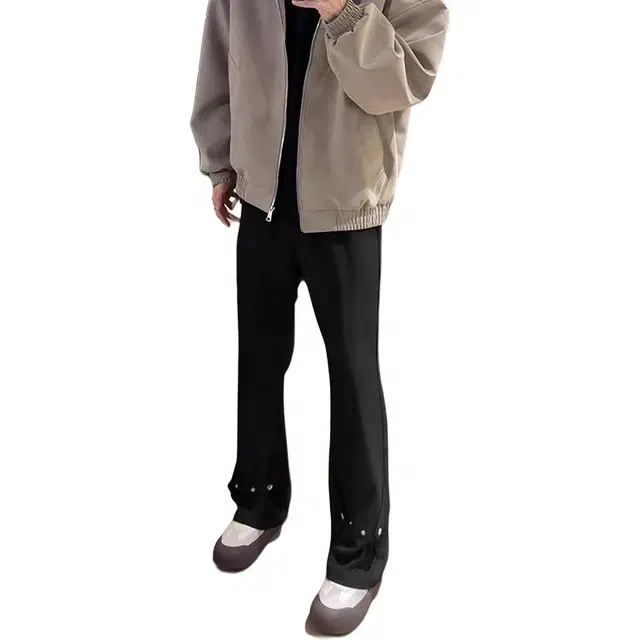 黑马漫画 微喇美式高街潮牌痞帅薄款休闲裤 男女同款