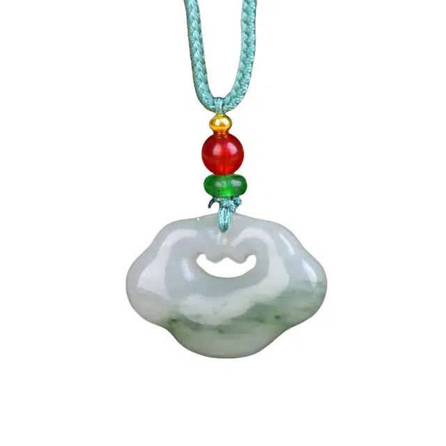 静汝玉 新中式如意锁 天山翠 玉石项链 男女同款情侣款