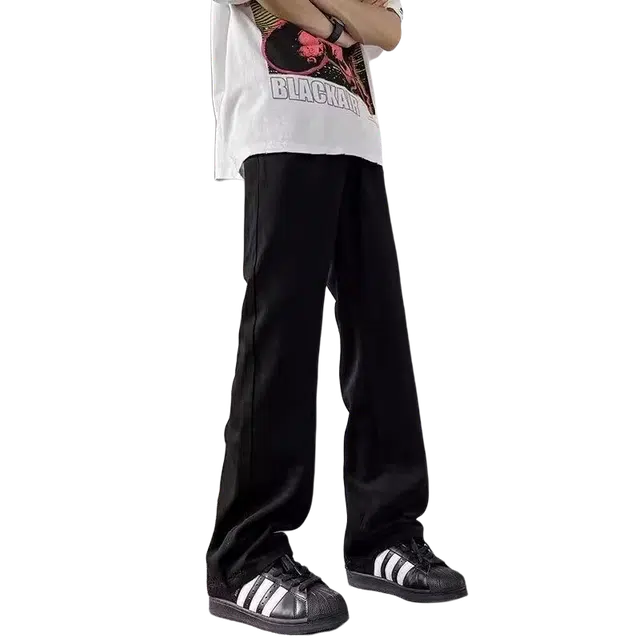 宝米卡 美式复古高腰直筒微喇牛仔裤 男女同款