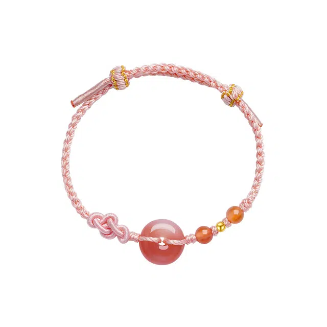 周大生 圆满平安平安扣新国风 清新日常显气质 优先#好运天然 玛瑙 手绳 女款