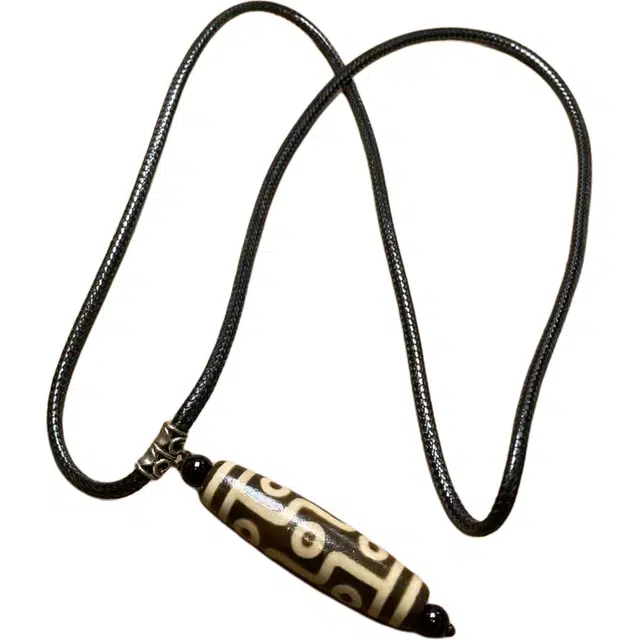 富珠汇 招财转运藏式九眼天珠手工编织绳吉祥如意平安喜乐百搭佛系 好运 玛瑙 项链 男女同款情侣款