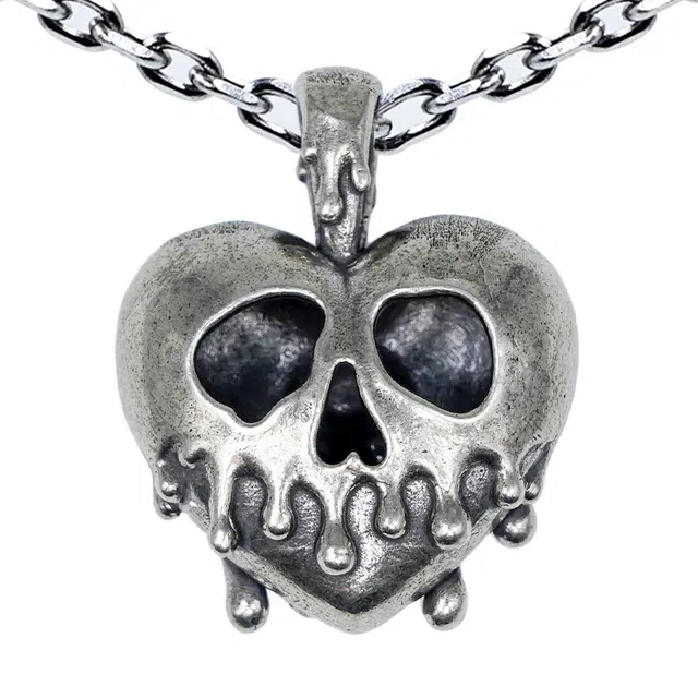 【可定制刻字】 白木黑冰 流泪骷髅 新中式原创小众设计时尚潮流高级感 银合金 项链 男款
