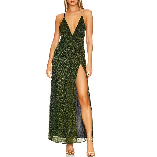 SUPERDOWN Hailee High Slit Maxi Dress