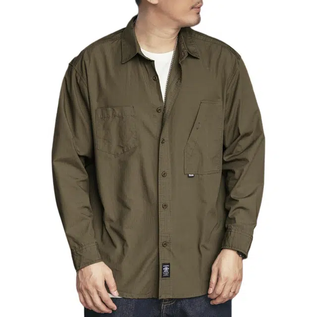 格蓝鹿 潮牌极简风美式英伦风复古松弛感长袖衬衫 男女同款