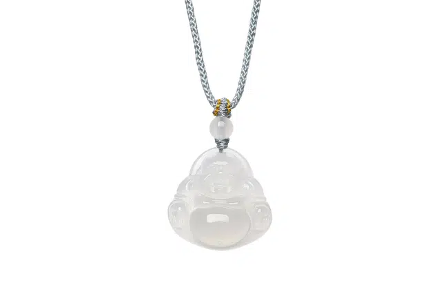 周六福 佛公白月光笑口常开佛 生日礼 玉髓 项链 男女同款情侣款