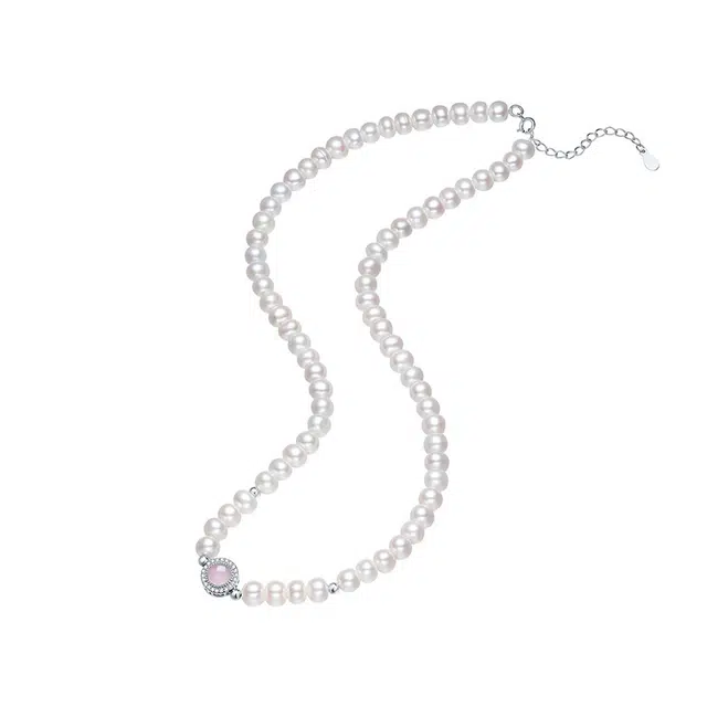 六桂福珠宝 闪耀经典国风优雅气质高级感锁骨链 珍珠 项链 男女同款情侣款