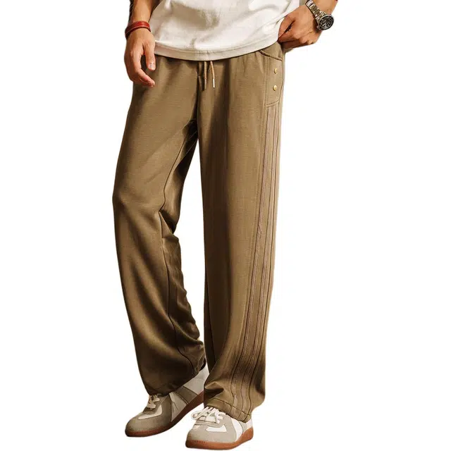 格蓝鹿 薄款纯色宽松直筒潮牌长裤休闲裤 男女同款