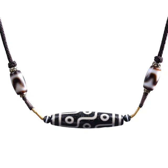 千玺世家 【已开运】#好运招财藏式复古九眼天珠纳福转运吉祥手工编制绳平安百搭佛系 玛瑙 项链 男女同款情侣款