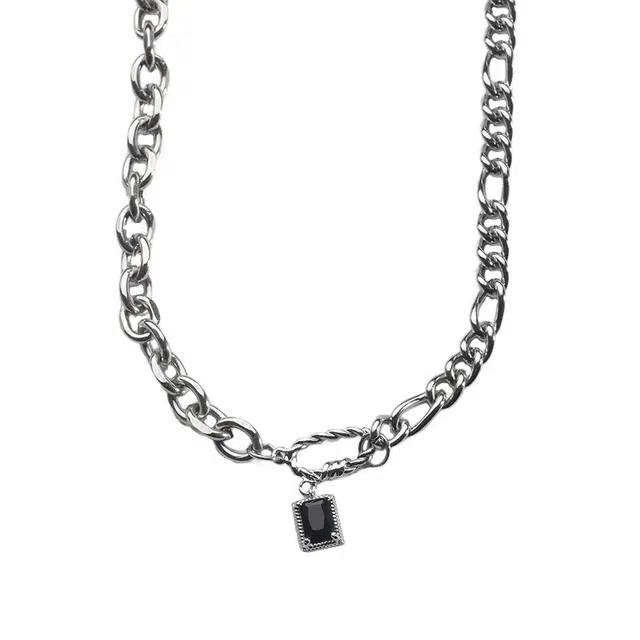 阡陌 逆光 个性潮牌百搭欧美嘻哈风 轻奢小众高级感 钛钢 项链 男款