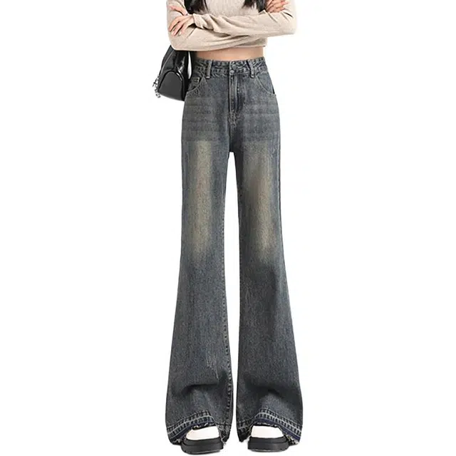 如续 微喇裤无弹百搭时尚辣妹风牛仔裤 女款