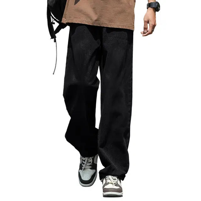 顶峰保罗 直筒潮牌垂感复古裤子薄款宽松休闲阔腿无性别主义长裤时尚百搭水洗做旧抽绳设计感牛仔裤 男女同款