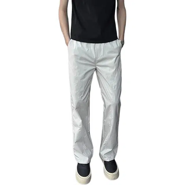 单爵 美式高街裤子夏季薄款速干微喇裤修身直筒休闲裤 男女同款