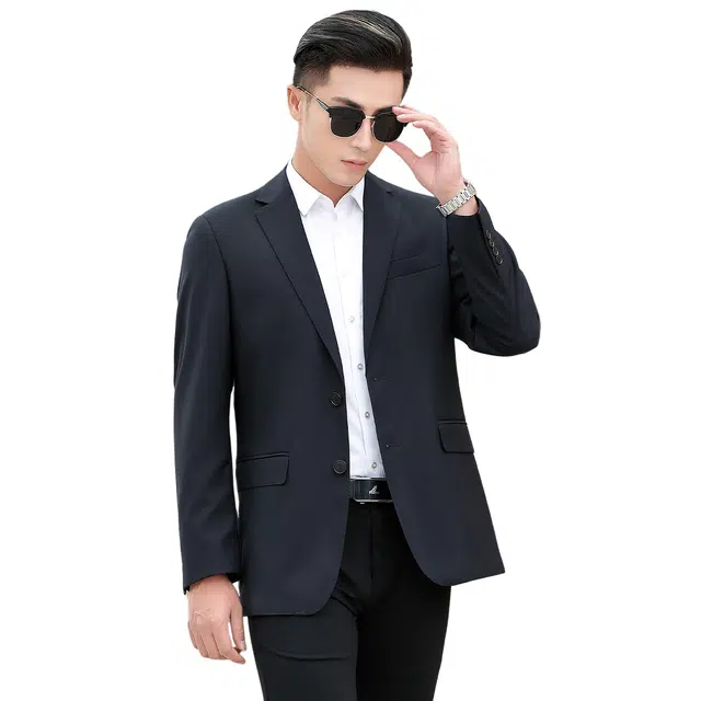 富铤 质感斜纹保暖品质易打理便西纯色西服休闲通勤百搭外套西装 男款