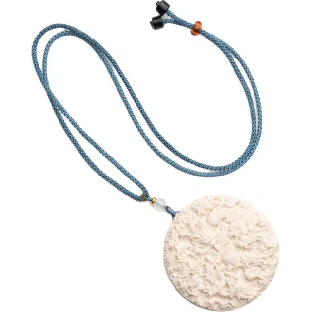 仙源 九龙戏珠 精工雕刻 圆形本命年新中式文玩饰品 锁骨链平安福#好运 猛犸 项链 男女同款情侣款