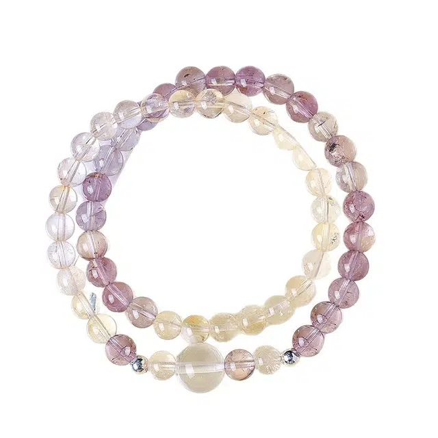 全年红 玻利维亚紫晶串珠双圈时尚高级感#好运 紫水晶 手串 女款