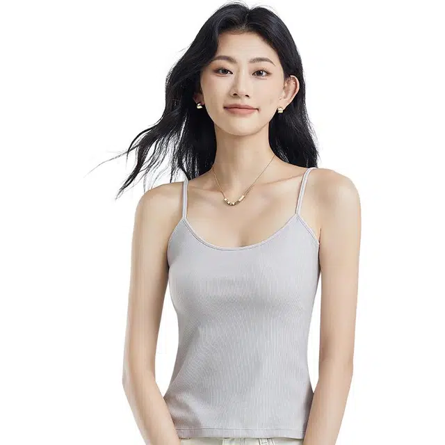 都市丽人 纯棉美拉德无袖内搭显瘦打底衫春夏季薄款修身美背性感无袖辣妹上衣背心 女款