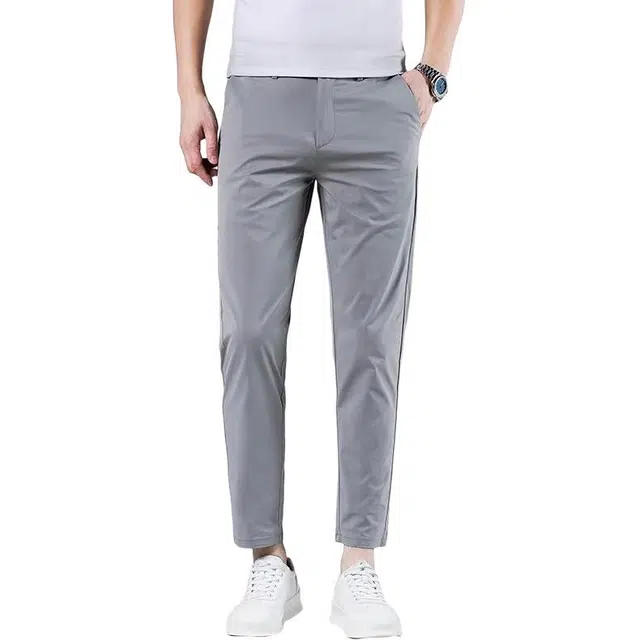 吉肯蒂 高端超九分裤直筒合身夏季纯色休闲裤 男款