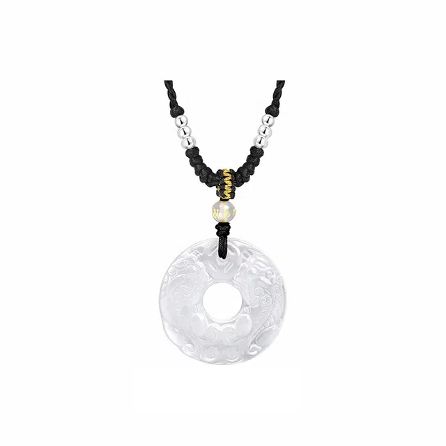 周百福 平安喜乐平安扣 新中式国风 平安 优雅气质 百搭高级感 招财纳福 转运配饰#好运 日常百搭 玉髓 项链 男女同款情侣款