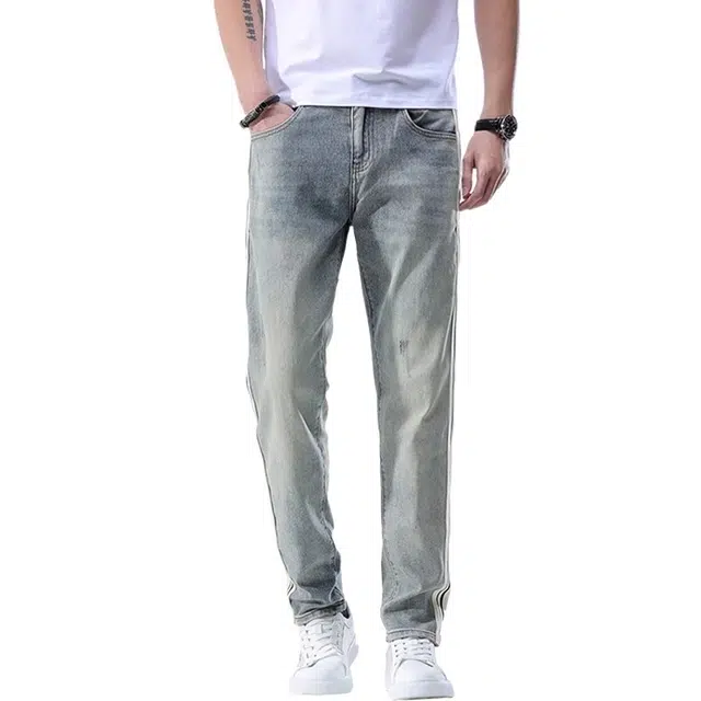 吉肯蒂 复古潮牌直筒宽松高街薄款时尚潮流牛仔裤 男款