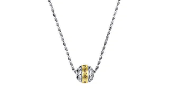 迎百宝 六字箴言转运珠 好运 新中式国潮高级感百搭卫衣链 合金 项链 男女同款情侣款