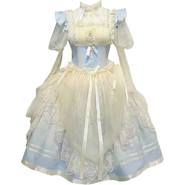 桴生 洛丽塔芭蕾兔渐变印花优雅华丽背带裙萝莉装 女款