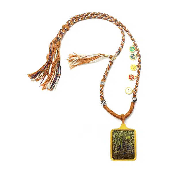 玉临门 财运享通 新藏式不动尊弥勒佛释迦摩尼唐卡招财进宝手工编织绳#好运 合金 项链 男女同款情侣款