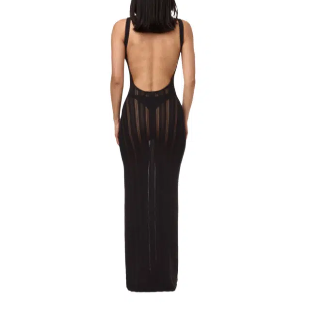 NAKED WARDROBE Open Back Maxi Dress Knits