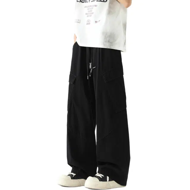 敦煌博物馆 美式复古直筒宽松多口袋系带运动百搭休闲裤 男女同款