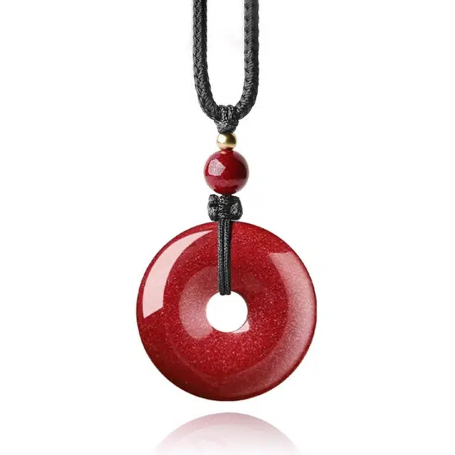 静汝玉 #好运紫金砂平安扣 朱砂 项链 男女同款情侣款