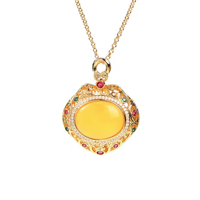 彤彤兔 中式国潮祥云如意镂空嘎乌盒 铜 项链 女款