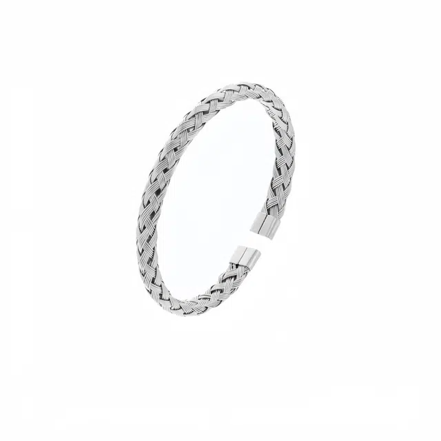 阿葱饰品 编织麻绳潮流个性小众简约设计 街头嘻哈时尚高级感百搭开口可调 钛钢 手链 男款