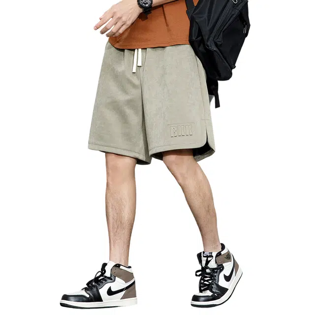 顶峰保罗 无性别主义薄款亲肤透气宽松时尚百搭系带休闲短裤 男女同款