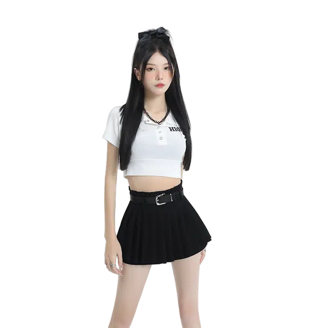 北极绒 百褶裙高腰显瘦辣妹防走光休闲短裙 女款