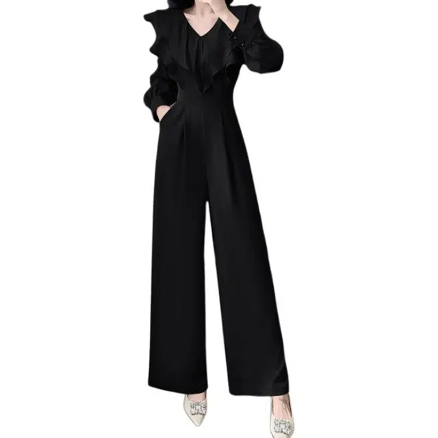 沐晓欣 长款荷叶边气质小众连体裤 女款