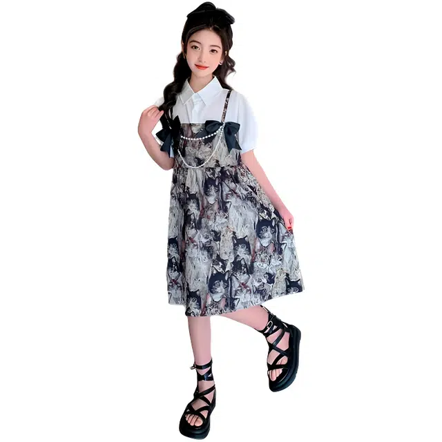 木木兔连衣裙 时尚甜美个性舒适百搭短袖 中小童