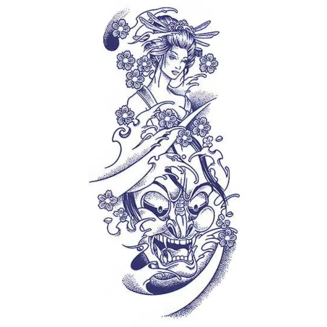 猎己  女神般若草本纹身贴 防水防汗不反光手臂小腿脖子胸口手指满背半甲 小众男女
